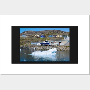 Icy Boatyard in Narsaq Greenland Posters and Art